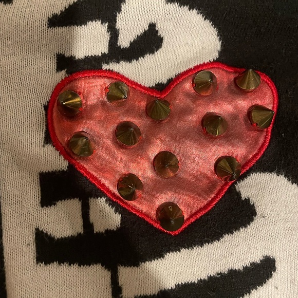 Too Fast Brand skeleton heart cardigan - Picture 3 of 6